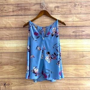 Lush M Blue Floral Tank Top